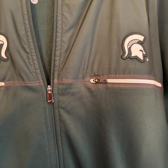 Nike Michigan State Spartans Jacket Mens Extra Large Green Track Top Windbreaker - Picture 2 of 12